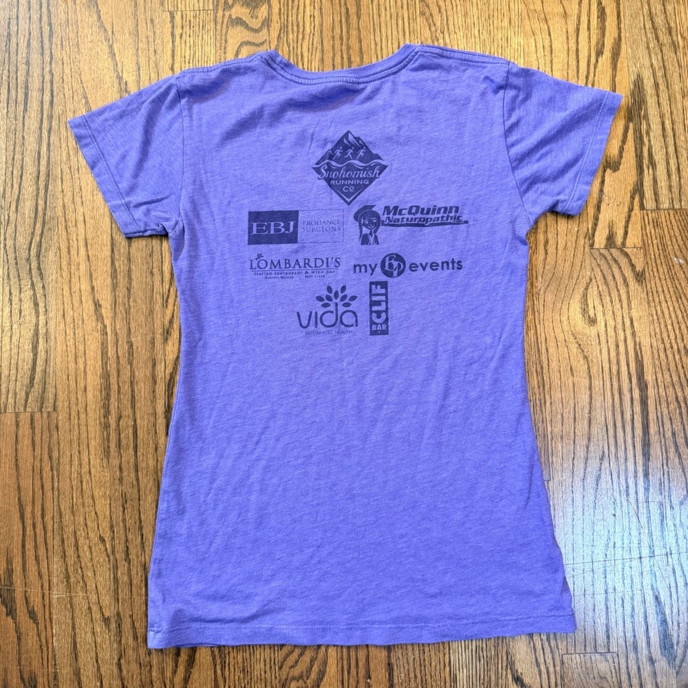 Snohomish Running Co Womens Run Graphic T-Shirt Purple S Soft Cotton Lightweight - Picture 2 of 8